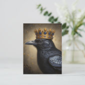 Ein Raven in einer Krone Postkarte (Stehend Vorderseite)