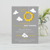 Ein Ray der Sonnenschein-Baby-Dusche Einladung (Stehend Vorderseite)