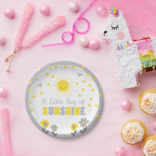 Ein Ray Sonnenschein Baby Duschpapier Teller Somme (Party)