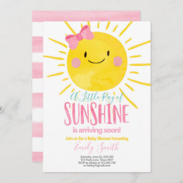 Ein Ray Sonnenschein-Kleine Girl-Pink-Babydusche Einladung