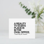 Ein Reality-TV-Star ist im ovalen Büro Postkarte (Stehend Vorderseite)