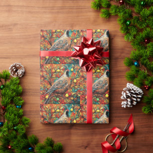 Ein Rebhuhn in einem Birnbaum Geschenkpapier