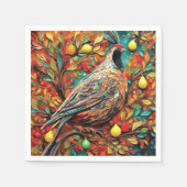 Ein Rebhuhn in einem Birnbaum Serviette (Vorderseite)