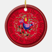 Ein Rebhuhn in einem Birnenbaum Keramik Ornament (Hinten)