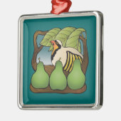 Ein Rebhuhn in einem Birnenbaum Silbernes Ornament (Links)