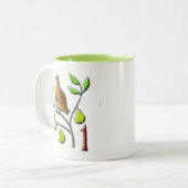 Ein Rebhuhn in einem Birnenbaum Zweifarbige Tasse (Vorderseite Links)
