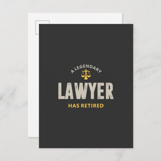 Ein Rechtsanwalt hat sich zurückgezogen Ankündigungspostkarte (Vorne/Hinten)