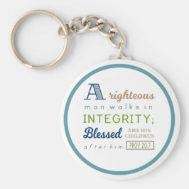 Ein rechtschaffener Mann geht in Integrität, Schri Schlüsselanhänger