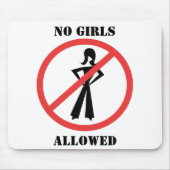 Ein Red Prohibition Sign mit einer Frau Inside. Mousepad (Vorne)