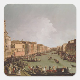 Ein Regatta auf dem Canal Grande, c.1735 Quadratischer Aufkleber