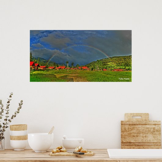 Ein Regenbogen am Morgen Poster (Küche)