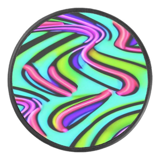 Ein Regenbogen der Farben in der Luft Eishockey Puck (Vorderseite)