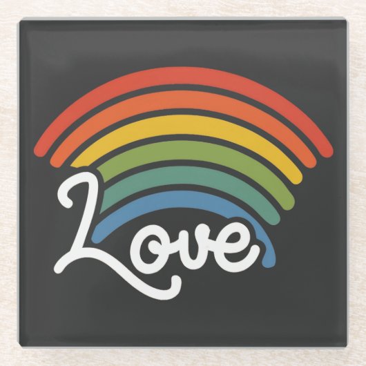 Ein Regenbogen der Liebe Glasuntersetzer (Vorderseite)