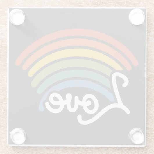 Ein Regenbogen der Liebe Glasuntersetzer (Rückseite)