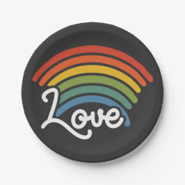 Ein Regenbogen der Liebe Pappteller