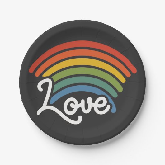 Ein Regenbogen der Liebe Pappteller (Vorderseite)