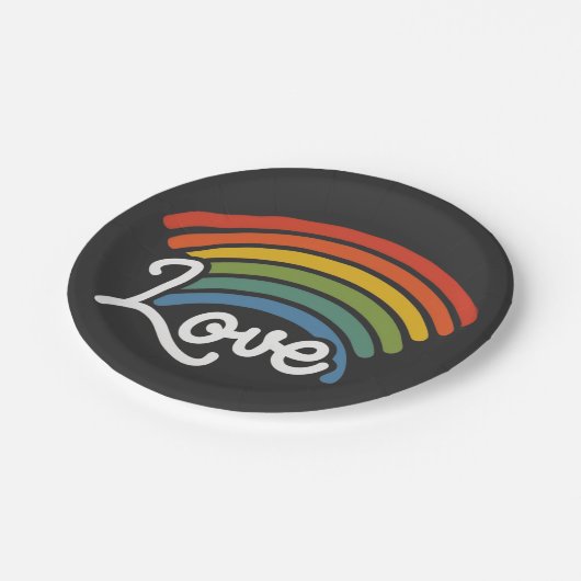 Ein Regenbogen der Liebe Pappteller (Schrägansicht)