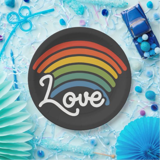 Ein Regenbogen der Liebe Pappteller (Party)