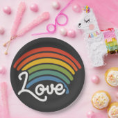 Ein Regenbogen der Liebe Pappteller (Party)