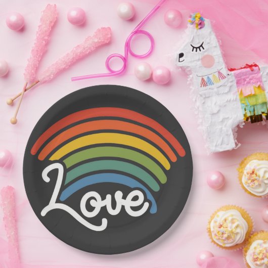 Ein Regenbogen der Liebe Pappteller (Party)