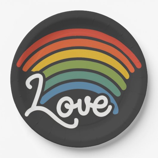 Ein Regenbogen der Liebe Pappteller (Vorderseite)