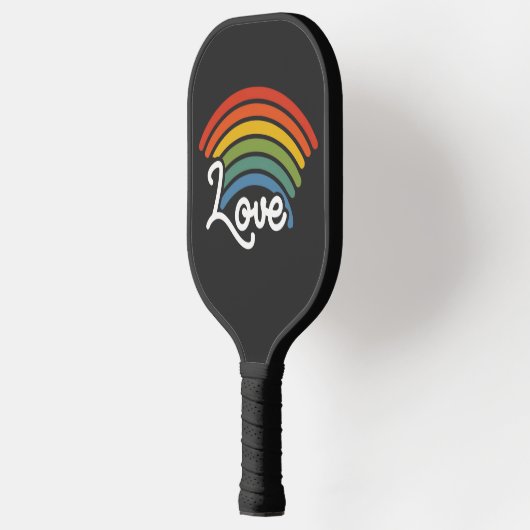 Ein Regenbogen der Liebe Pickleball Schläger (Links)
