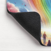 Ein Regenbogen der Liebe schwebt über den Menschen Mousepad (Ecke)