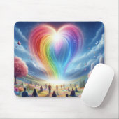 Ein Regenbogen der Liebe schwebt über den Menschen Mousepad (Mit Mouse)