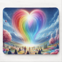 Ein Regenbogen der Liebe schwebt über den Menschen