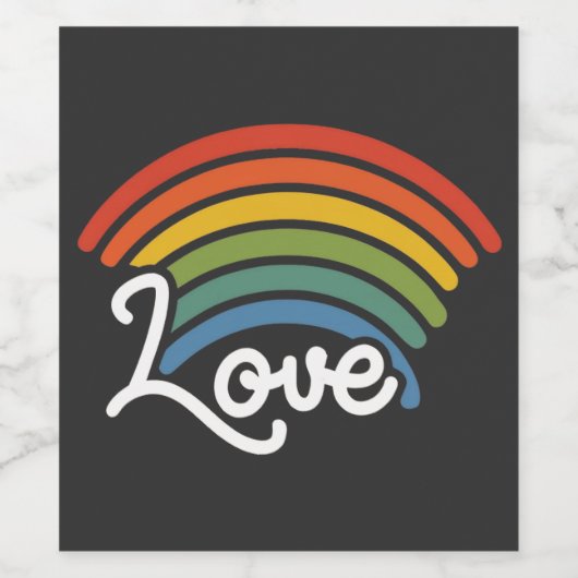 Ein Regenbogen der Liebe Weinetikett (Einzelnes Label)