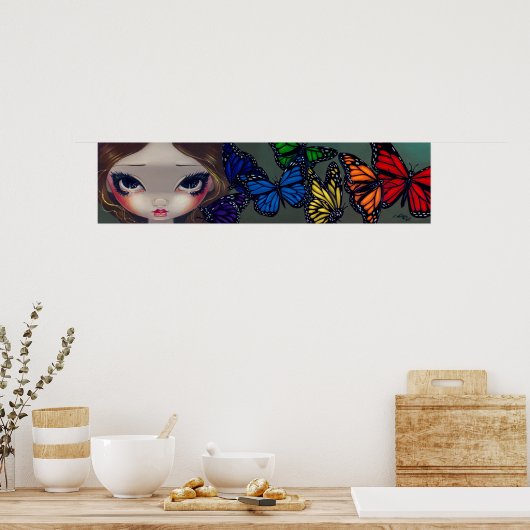 Ein Regenbogen der Schmetterlinge, Märchen und Kun Poster (Küche)