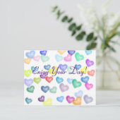 Ein Regenbogen des Herzens für dich auf einem Postkarte (Stehend Vorderseite)