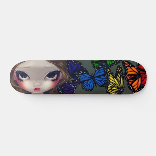 Ein Regenbogen des Schmetterlings-Fee-Skateboards Skateboard (Horizontal)
