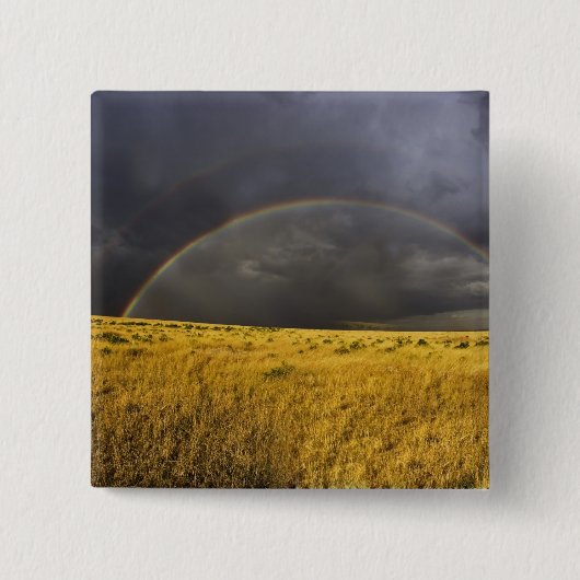 Ein Regenbogen erscheint durch einen nebligen Nach Button (Vorderseite)