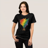 Ein Regenbogen in Beige Stiefeln Tri-Blend Shirt (Vorderseite voll)