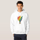 Ein Regenbogen in beigen Stiefeln Hoodie (Vorne ganz)