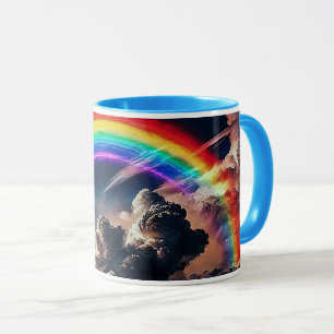 Ein Regenbogen in einem stürmischen Himmel. Tasse