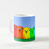 Ein Regenbogen von Welpen-Hunde Klassische Tasse, Kaffeetasse (Vorderseite Links)