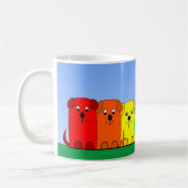Ein Regenbogen von Welpen-Hunde Klassische Tasse, Kaffeetasse (Links)