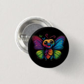 Ein Regenbogenschmetterling Button (Vorne & Hinten)