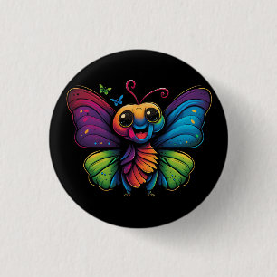 Ein Regenbogenschmetterling Button