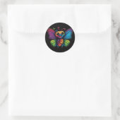 Ein Regenbogenschmetterling Runder Aufkleber (Tasche)