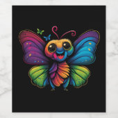 Ein Regenbogenschmetterling Weinetikett (Einzelnes Label)