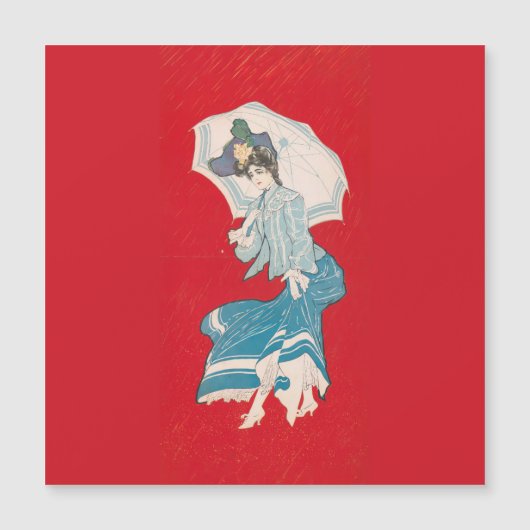 Ein regnerischer Tag (1905) Grau Litho. Co Magnetkarte (Vorderseite)