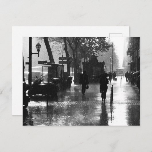 Ein regnerischer Tag in Paris Postkarte (Vorne/Hinten)