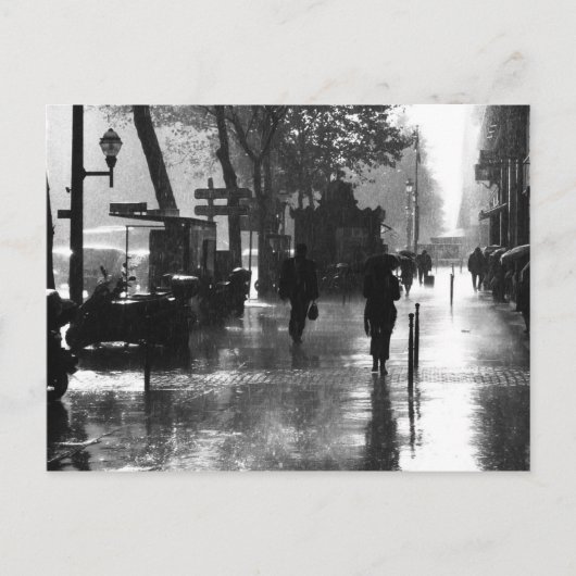 Ein regnerischer Tag in Paris Postkarte (Vorderseite)