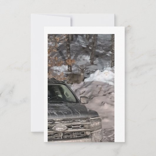 Ein Reh im Scheinwerferlicht Einladung (Vorderseite)