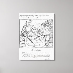 Ein reicher Mann verschmäht einen zackigen Bettle Leinwanddruck