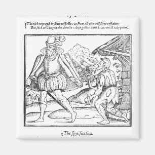 Ein reicher Mann verschmäht einen zackigen Bettle Magnet