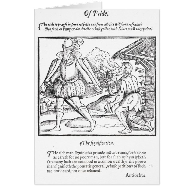 Ein reicher Mann verschmäht einen zackigen Bettler (Vorne)